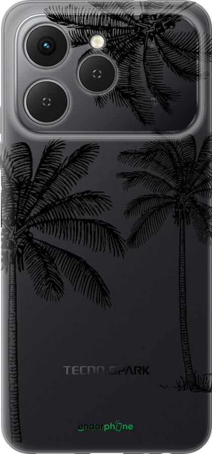 Силиконовый чехол Пальмы1 для Tecno Spark 40 4G - 4634u-4116 изображение 