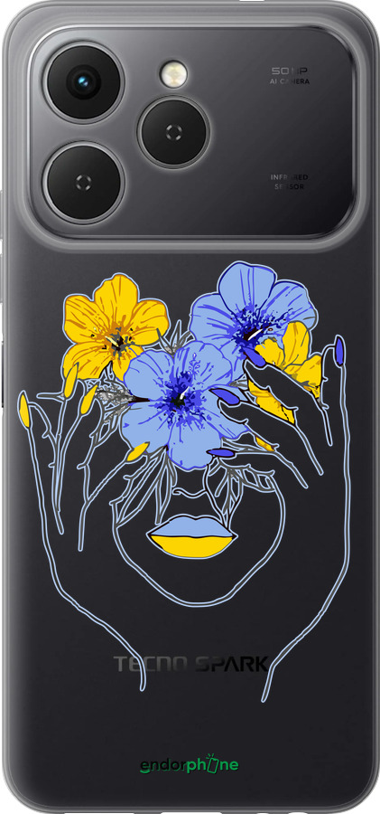 Силіконовий чехол Дівчина v4 для Tecno Spark 40 4G - 5276u-4116 изображение 