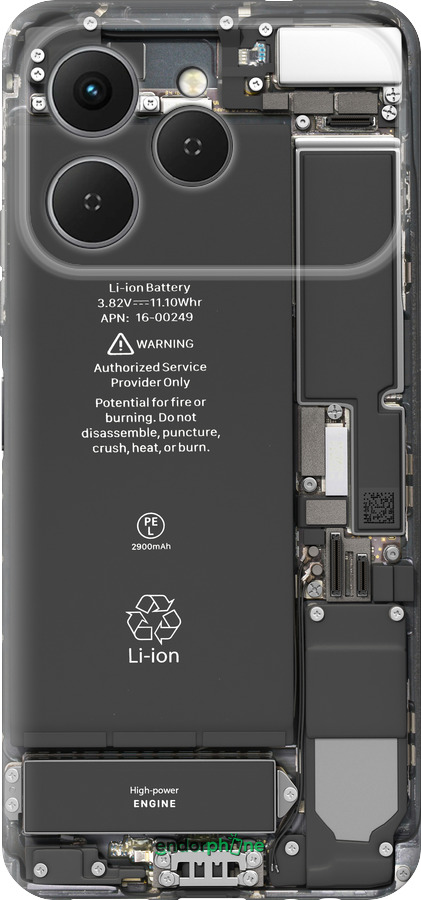 Силіконовий чехол Деталі смартфона для Tecno Spark 40 4G - 5487u-4116 изображение 