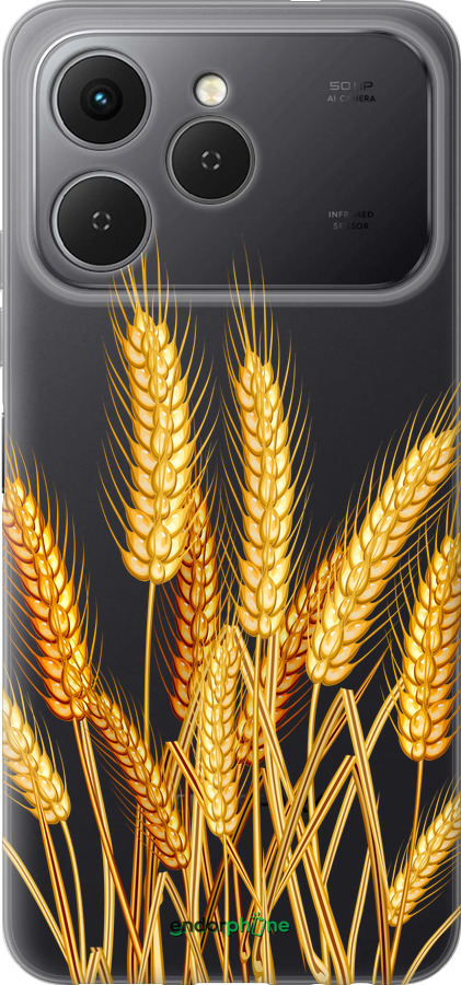 Силиконовый чехол Колоски пшеници для Tecno Spark 40 4G - 5866u-4116 изображение 