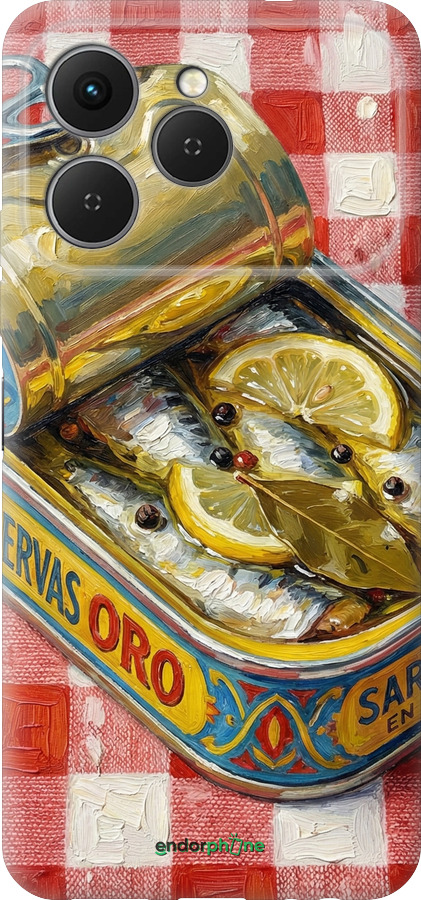 Силиконовый чехол Vintage Sardine Tin Phone для Tecno Spark 40 4G - 6772u-4116 изображение 