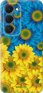 Силиконовый чехол Жёлто-голубые цветы для Tecno Spark 40 Pro+ 4G - 1048u-4118 изображение 
