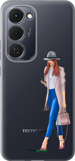Силиконовый чехол Девушка 1 для Tecno Spark 40 Pro+ 4G - 4751u-4118 изображение 