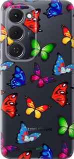 Силиконовый чехол Красочные мотыльки для Tecno Spark 40 Pro+ 4G - 4761u-4118 изображение 