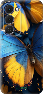 Силиконовый чехол Желто-голубые бабочки для Tecno Spark 40 Pro+ 4G - 6046u-4118 изображение 