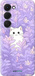 Силиконовый чехол Котик в цветах для Tecno Spark 40 Pro+ 4G - 6390u-4118 изображение 