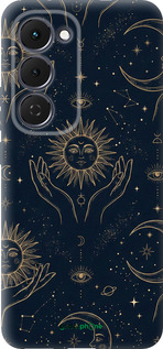 Силиконовый чехол Celestial Harmony: Sun & Moon Gold Mystic Pattern для Tecno Spark 40 Pro+ 4G - 6778u-4118 изображение 