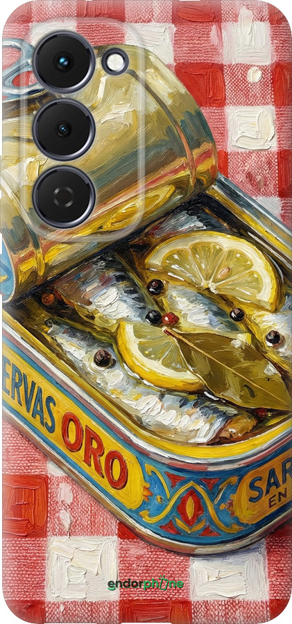 Силиконовый чехол Vintage Sardine Tin Phone для Tecno Spark 40 Pro+ 4G - 6772u-4118 изображение 