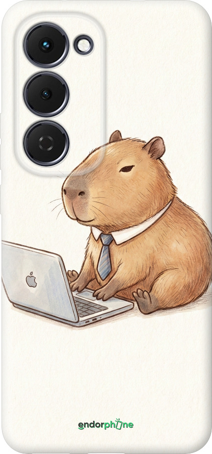Силиконовый чехол Funny Capybara CEO Working для Tecno Spark 40 Pro+ 4G - 6777u-4118 изображение 