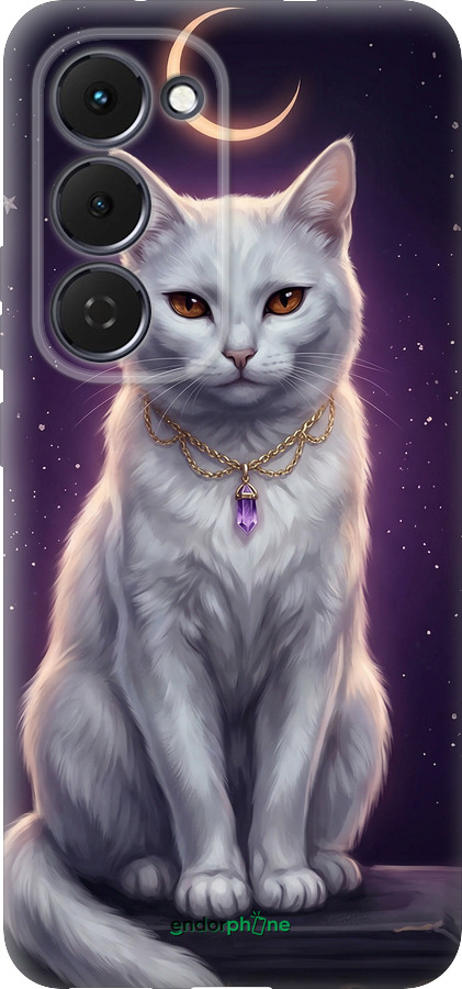 Силиконовый чехол Mystic White Cat Gothic Dark Purple Gold для Tecno Spark 40 Pro+ 4G - 6805u-4118 изображение 