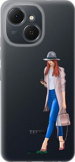 Силиконовый чехол Девушка 1 для Tecno Spark 40C - 4751u-4127 изображение 