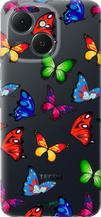 Силиконовый чехол Красочные мотыльки для Tecno Spark 40C - 4761u-4127 изображение 