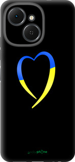Силиконовый чехол Жёлто-голубое сердце для Tecno Spark 40C - 885u-4127 изображение 