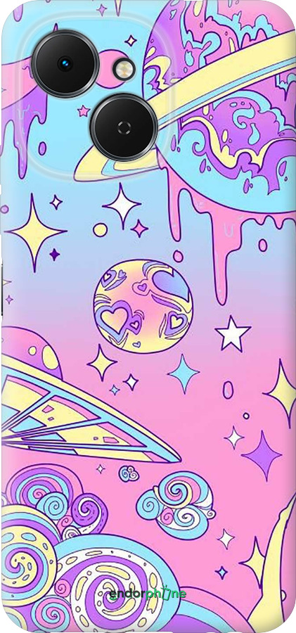 Силиконовый чехол Розовая галактика для Tecno Spark 40C - 4146u-4127 изображение 