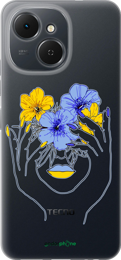 Силиконовый чехол Девушка v4 для Tecno Spark 40C - 5276u-4127 изображение 