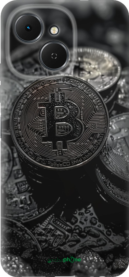 Силиконовый чехол Black Bitcoin для Tecno Spark 40C - 6090u-4127 изображение 