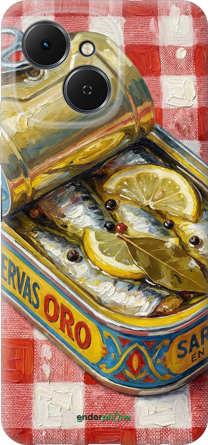 Силиконовый чехол Vintage Sardine Tin Phone для Tecno Spark 40C - 6772u-4127 изображение 