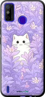 TPU чехол Котик в цветах для Tecno Spark 6 Go KE5 - 6390b-2452 изображение 