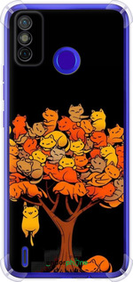 Силикон с усиленными углами чехол Дерево и котики для Tecno Spark 6 Go KE5 - 6516sp-2452 изображение 