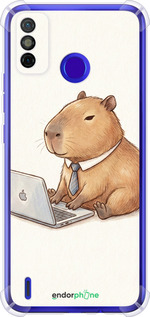 Силикон с усиленными углами чехол Funny Capybara CEO Working для Tecno Spark 6 Go KE5 - 6777sp-2452 изображение 