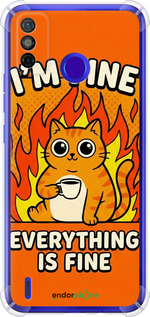 Силикон с усиленными углами чехол 'Funny Cat' для Tecno Spark 6 Go KE5 изображение 5