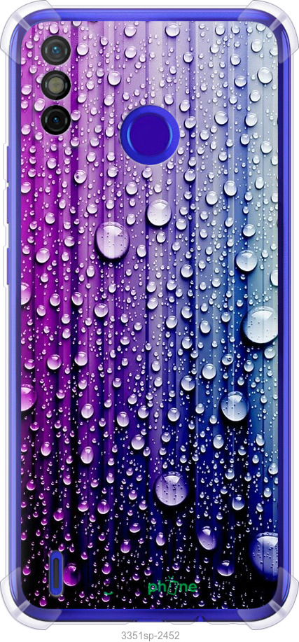 

Силіконовий протиударний с посиленими кутами чохол "Краплини води" для Tecno Spark 6 Go KE5, Синій