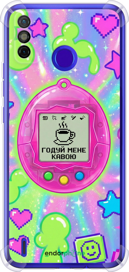 Силикон с усиленными углами чехол Y2K Aesthetic Retro Pet: Годуй мене кавою для Tecno Spark 6 Go KE5 - 6784sp-2452 изображение 