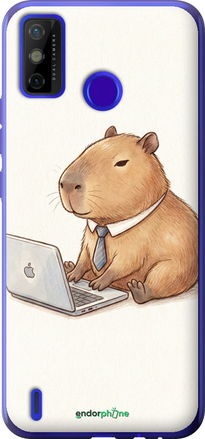 Силиконовый чехол Funny Capybara CEO Working для Tecno Spark 6 Go KE5 - 6777u-2452 изображение 
