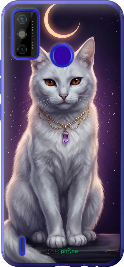 Силиконовый чехол Mystic White Cat Gothic Dark Purple Gold для Tecno Spark 6 Go KE5 - 6805u-2452 изображение 