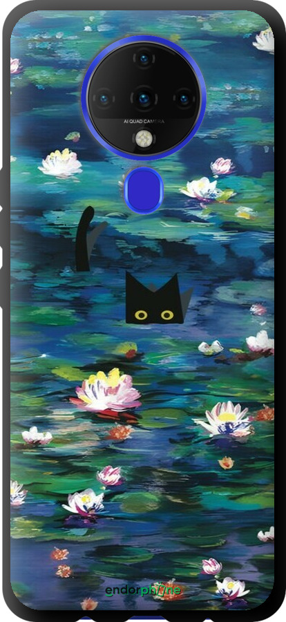TPU чехол с изображением водяных лилий и кошек для Tecno Spark 6 KE7 - 6257b-2418 изображение 