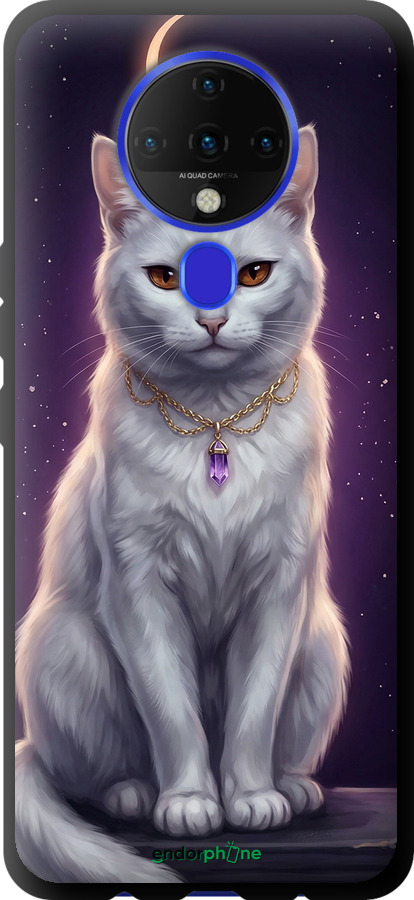 TPU чехол Mystic White Cat Gothic Dark Purple Gold для Tecno Spark 6 KE7 - 6805b-2418 изображение 