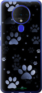 Силиконовый чехол С синими отпечатками лап для Tecno Spark 6 KE7 - 6441u-2418 изображение 