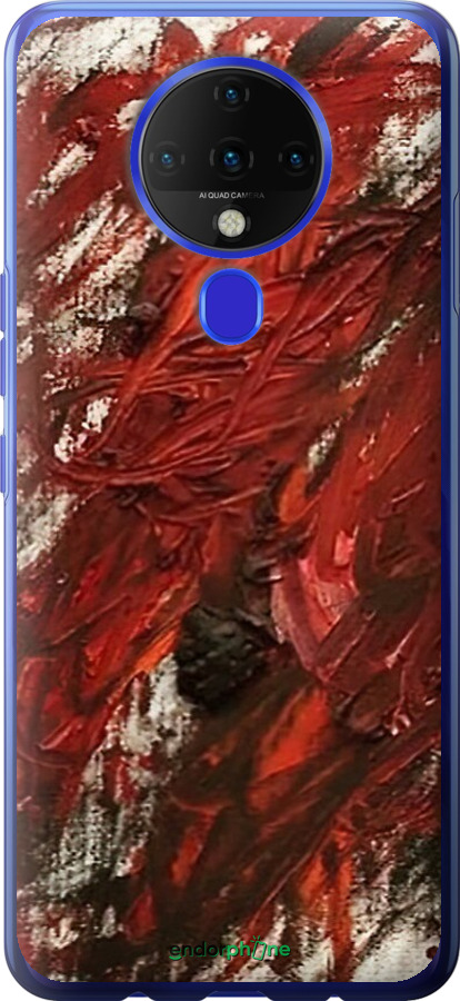 Силиконовый чехол Абстрактная композиция в красных тонах для Tecno Spark 6 KE7 - 6541u-2418 изображение 