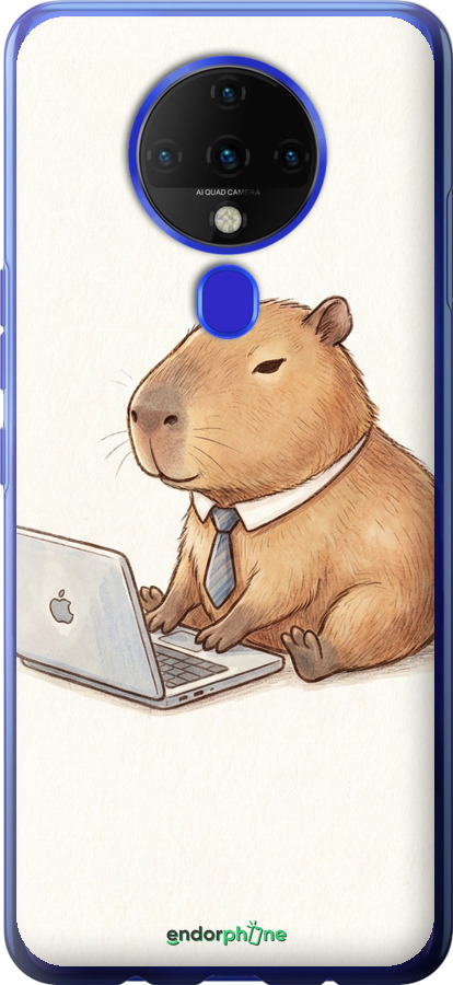 Силіконовий чехол Funny Capybara CEO Working для Tecno Spark 6 KE7 - 6777u-2418 изображение 