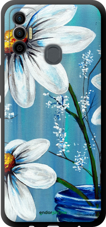 TPU чехол Красивые арт-ромашки для Tecno Spark 7 KF6n - 4031b-2421 изображение 