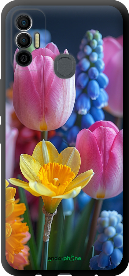 TPU чехол Весенние цветы для Tecno Spark 7 KF6n - 6058b-2421 изображение 