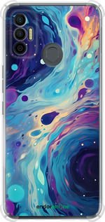 Силикон с усиленными углами чехол Арт акварель для Tecno Spark 7 KF6n - 6329sp-2421 изображение 