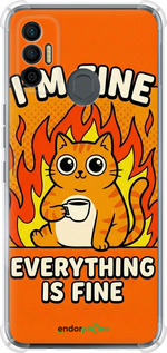 Силикон с усиленными углами чехол 'Funny Cat' для Tecno Spark 7 KF6n изображение 5