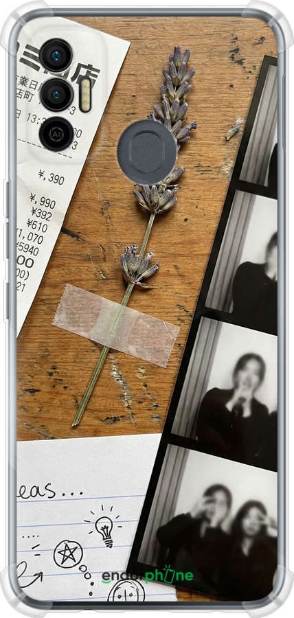 Силикон с усиленными углами чехол Aesthetic Scrapbook Collage для Tecno Spark 7 KF6n - 6773sp-2421 изображение 