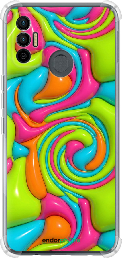 Силіконовий протиударний с посиленими кутами чехол Y2K Jelly Dream для Tecno Spark 7 KF6n - 6780sp-2421 изображение 