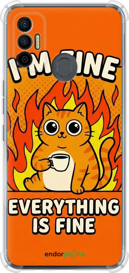 Силіконовий протиударний с посиленими кутами чехол Funny Cat для Tecno Spark 7 KF6n - 6786sp-2421 изображение 