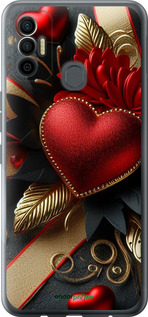Силиконовый чехол Сердечки v2 для Tecno Spark 7 KF6n - 5832u-2421 изображение 