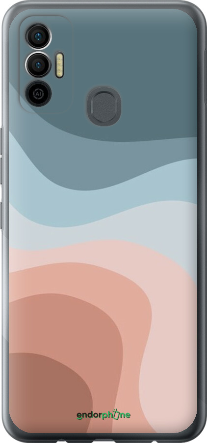 Силіконовий чехол З синіми та рожевими хвилями в стилі ретро для Tecno Spark 7 KF6n - 6532u-2421 изображение 