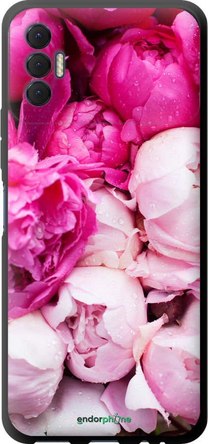 

Coque du TPU noir "Pivoines roses" pour Tecno Spark 8p KG7n, Rose
