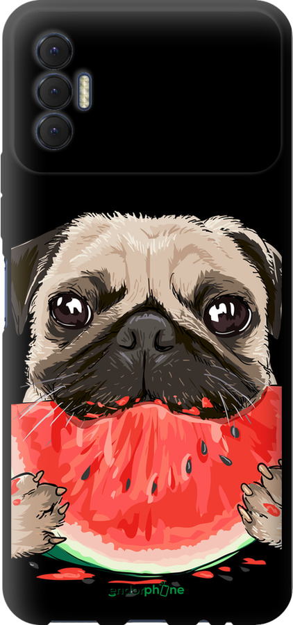 

TPU чохол "Мопс і кавун" для Tecno Spark 8p KG7n, Червоний