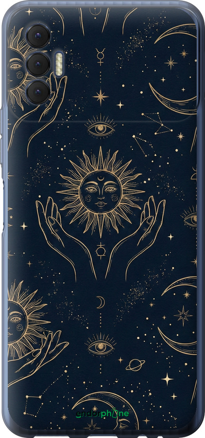 Силіконовий чехол Celestial Harmony: Sun & Moon Gold Mystic Pattern для Tecno Spark 8p KG7n - 6778u-2526 изображение 