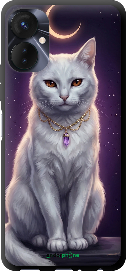 TPU чехол Mystic White Cat Gothic Dark Purple Gold для Tecno Spark 9 Pro - 6805b-2832 изображение 