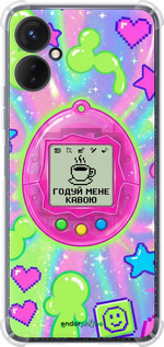 Силикон с усиленными углами чехол Y2K Aesthetic Retro Pet: Годуй мене кавою для Tecno Spark 9 Pro - 6784sp-2832 изображение 