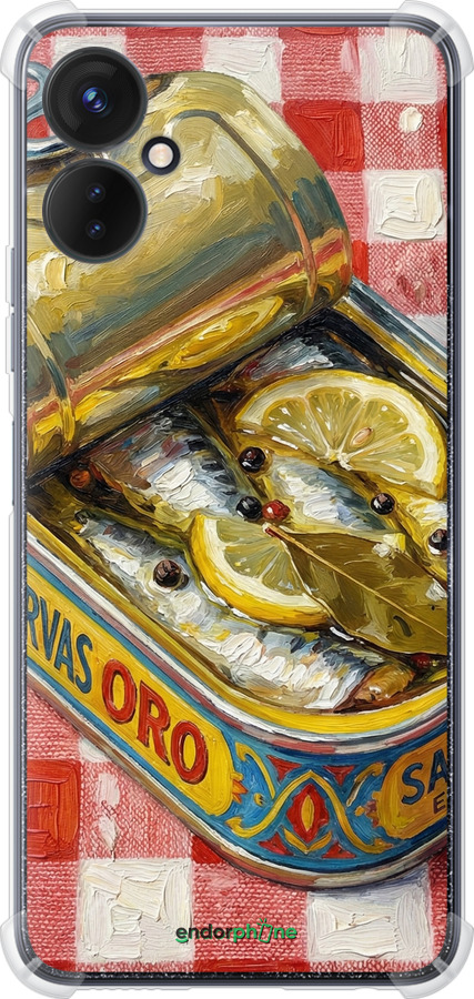 Силикон с усиленными углами чехол Vintage Sardine Tin Phone для Tecno Spark 9 Pro - 6772sp-2832 изображение 