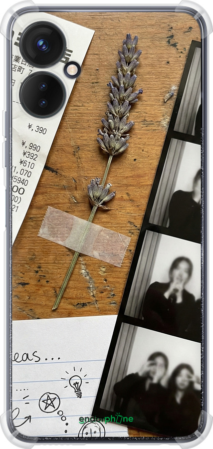 Силикон с усиленными углами чехол Aesthetic Scrapbook Collage для Tecno Spark 9 Pro - 6773sp-2832 изображение 